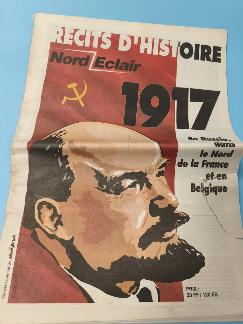 Ancien journal Nord Éclair 1917, Récits d?Histoire, couverture Lénine, URSS