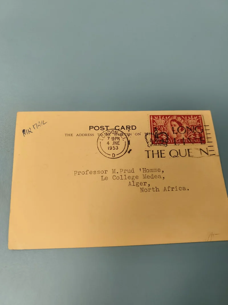 Ancienne enveloppe philatélie 1953 affranchie timbre Royaume-Uni air mail