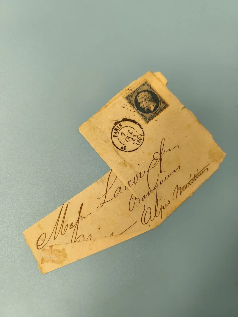 Ancienne enveloppe philatélie timbre Empire oblitération Paris XIXe