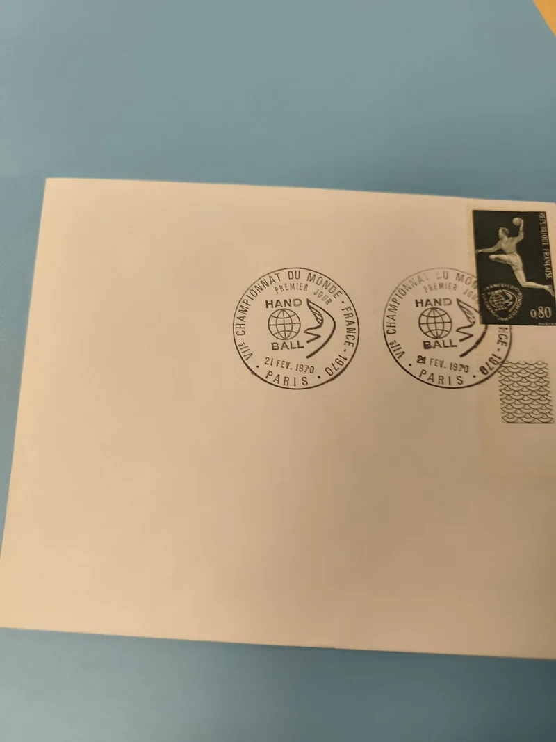 Ancienne enveloppe premier jour handball 1970 Championnat du Monde Paris philaté