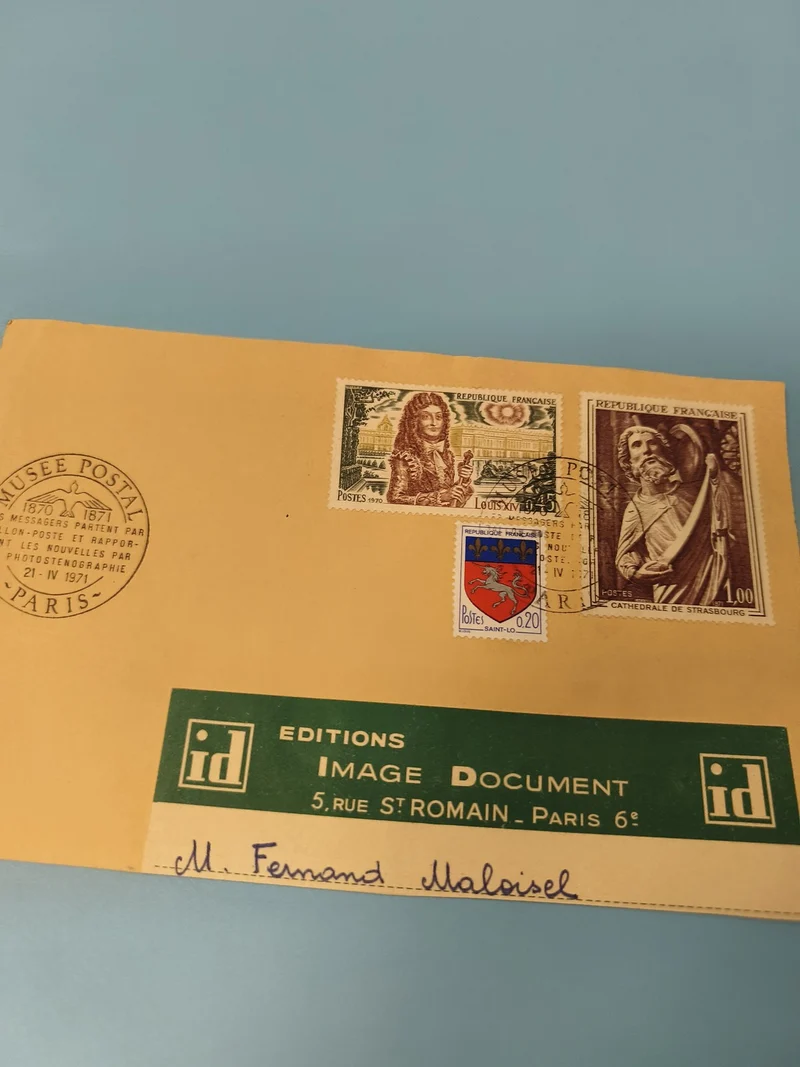 Ancienne enveloppe philatélie Musée Postal Paris timbres France collection