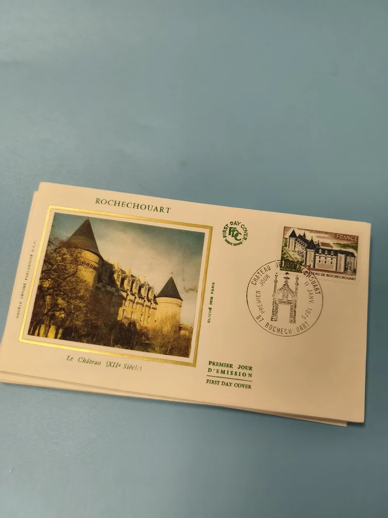 Ancienne enveloppe philatélie Rochechouart Premier Jour, château illustré FDC
