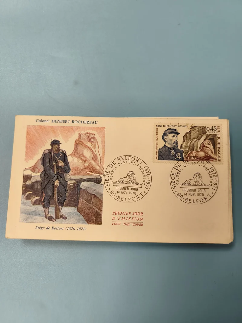 Ancienne enveloppe premier jour Siège de Belfort 1870-1871 Denfert-Rochereau