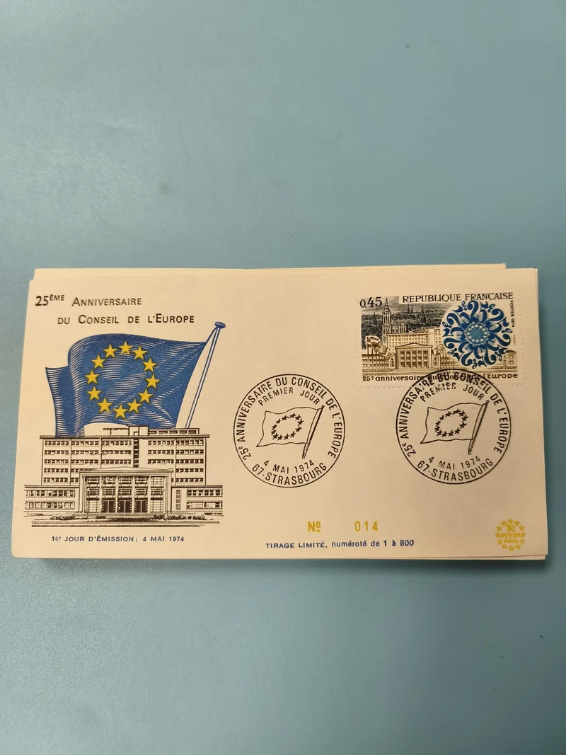 Ancienne enveloppe philatélie 1er jour Conseil de l?Europe 1974 tirage limité
