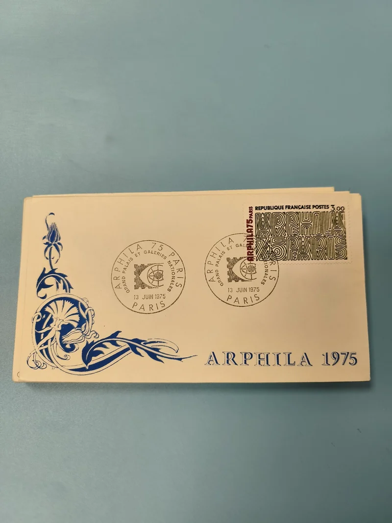 Ancienne enveloppe philatélie ARPHILA 1975 Paris timbre oblitéré collection