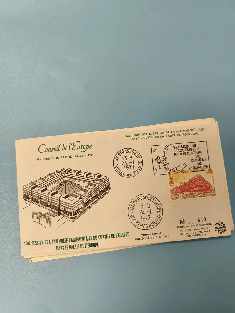 Ancienne enveloppe philatélie Conseil de l?Europe Strasbourg 1977 tirage limité