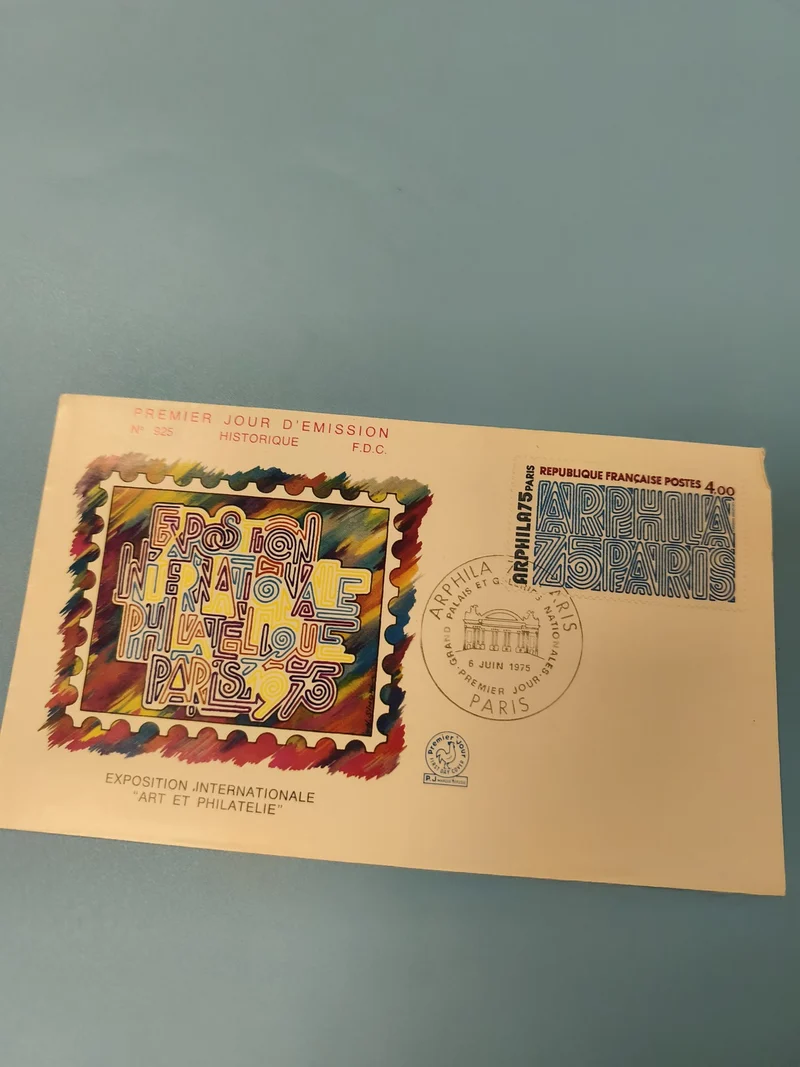 Ancienne enveloppe philatélie ARPHILA 1975 Exposition Paris FDC art timbre