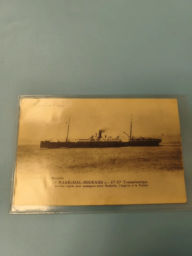 Carte postale ancienne paquebot Maréchal-Bugeaud Marseille Algérie Tunisie