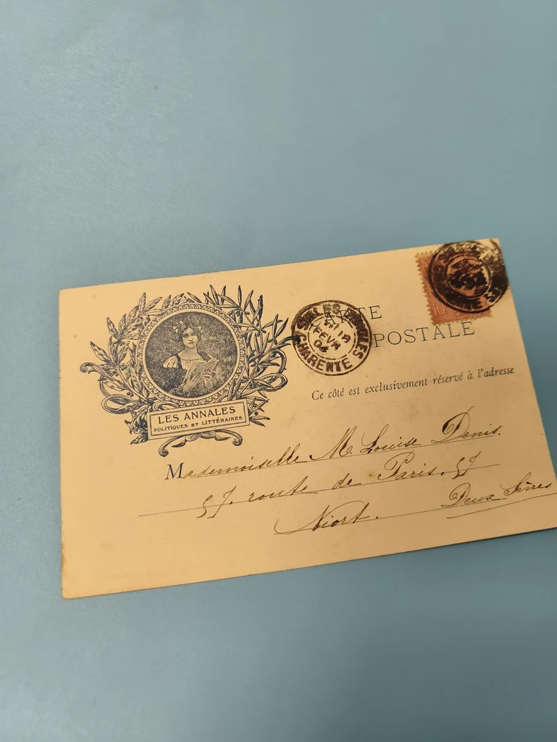 Carte postale ancienne CPA Les Annales illustrée timbre 10c cachet Niort