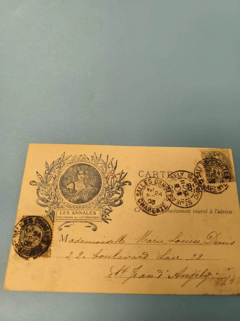 Carte postale ancienne Les Annales illustrée timbrée vintage Salles-d?Angles