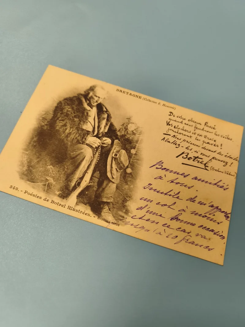 Carte postale ancienne Bretagne Botrel illustrée, costume traditionnel, écrite