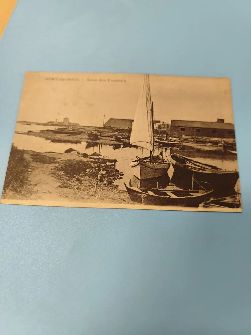 Carte postale ancienne Port-de-Bouc Anse des Fourmis bateaux voiliers vintage