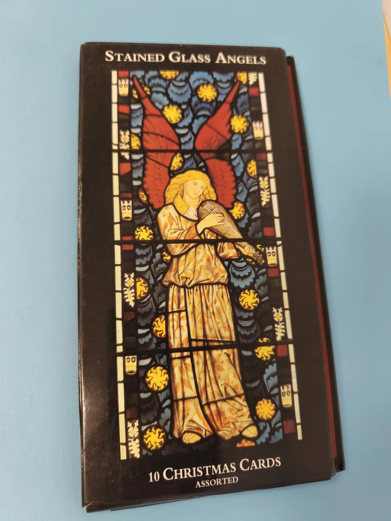 Cartes de Noël vintage vitrail ange, lot de 10 cartes anciennes illustrées
