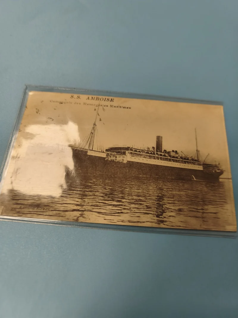 Carte postale ancienne S.S. Amboise Messageries Maritimes paquebot vintage