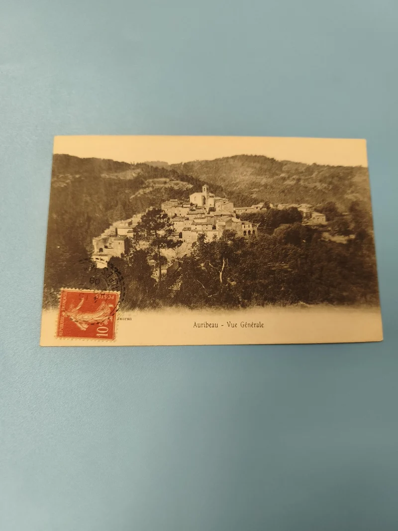 Carte postale ancienne Auribeau Vue Générale timbrée village vintage
