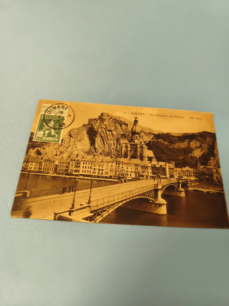 Carte postale ancienne Dinant Belgique CPA La Citadelle et l?Église vintage