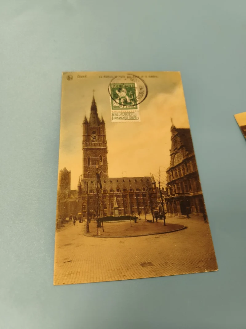 Carte postale ancienne CPA Gand place publique timbre oblitéré architecture