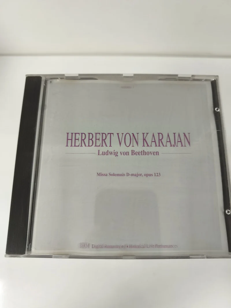 CD Herbert von Karajan Beethoven Missa Solemnis D-major Opus 123 Boîtier Transpa