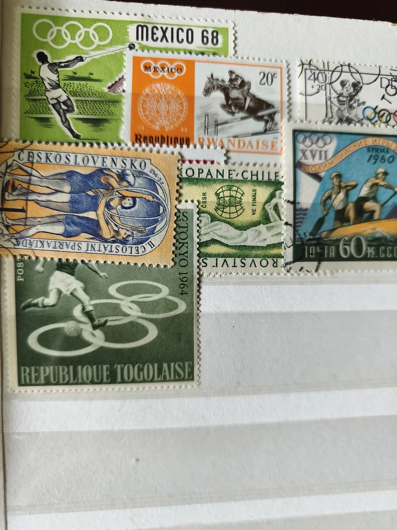Lot anciens timbres olympiques vintage à trier ? sports divers, collection