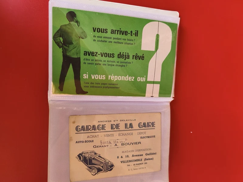 Lot 2 cartes publicitaires anciennes vintage ? Garage auto et publicité verte ré