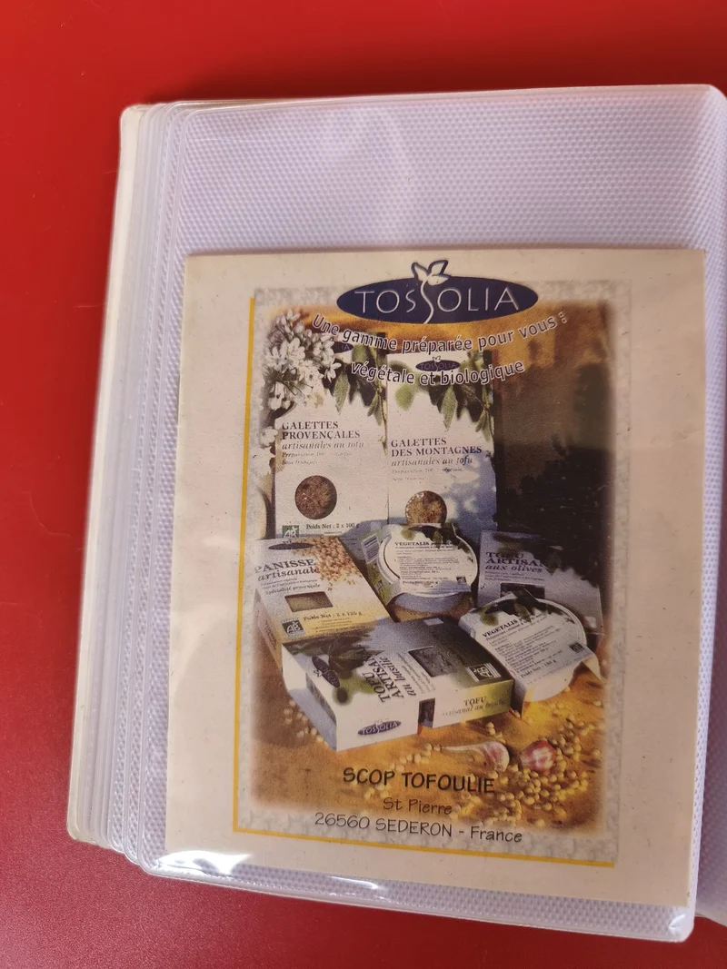 Ancienne carte publicitaire Tossolia vintage ? produits végétaux bio ? France