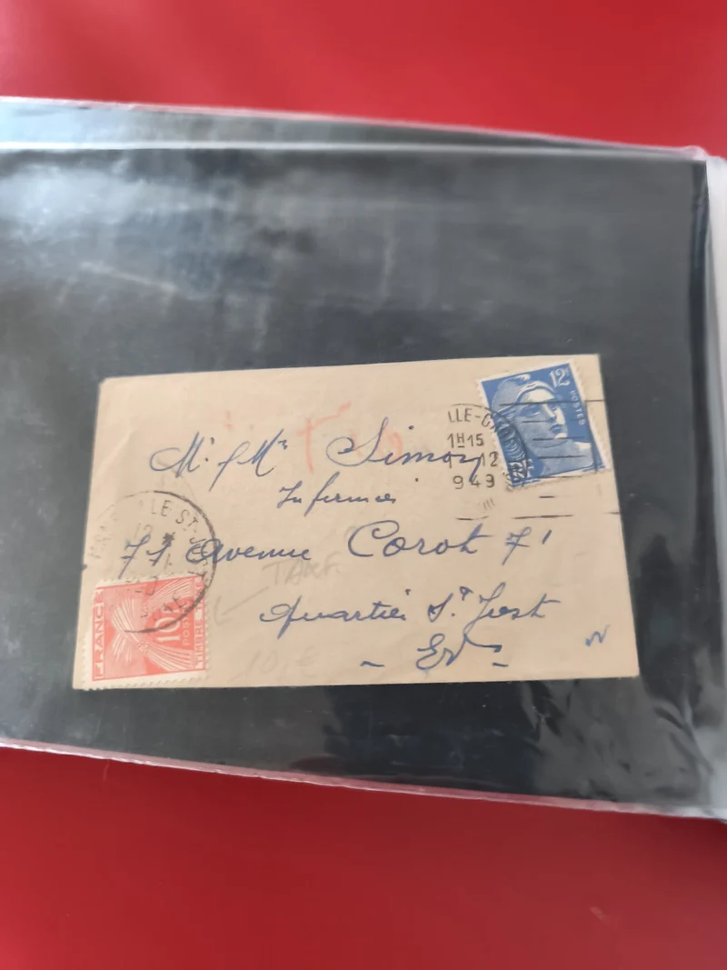 Ancienne enveloppe oblitérée timbres France collection philatélie vintage