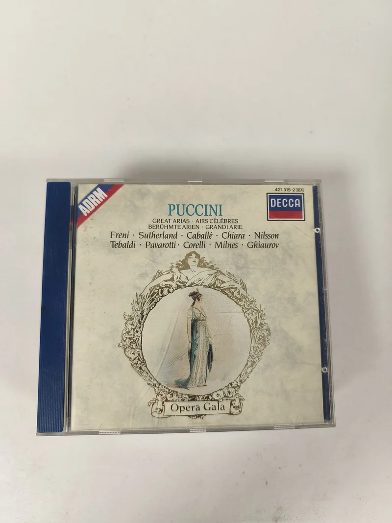 CD Puccini Opera Gala Decca Airs célèbres grandes voix ADRM pochette illustrée