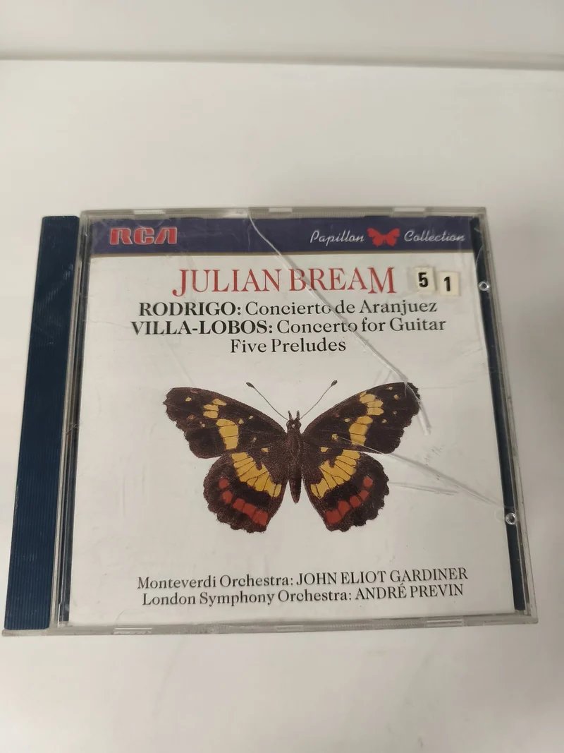 CD Julian Bream Rodrigo Villa-Lobos Papillon Collection guitare classique RCA