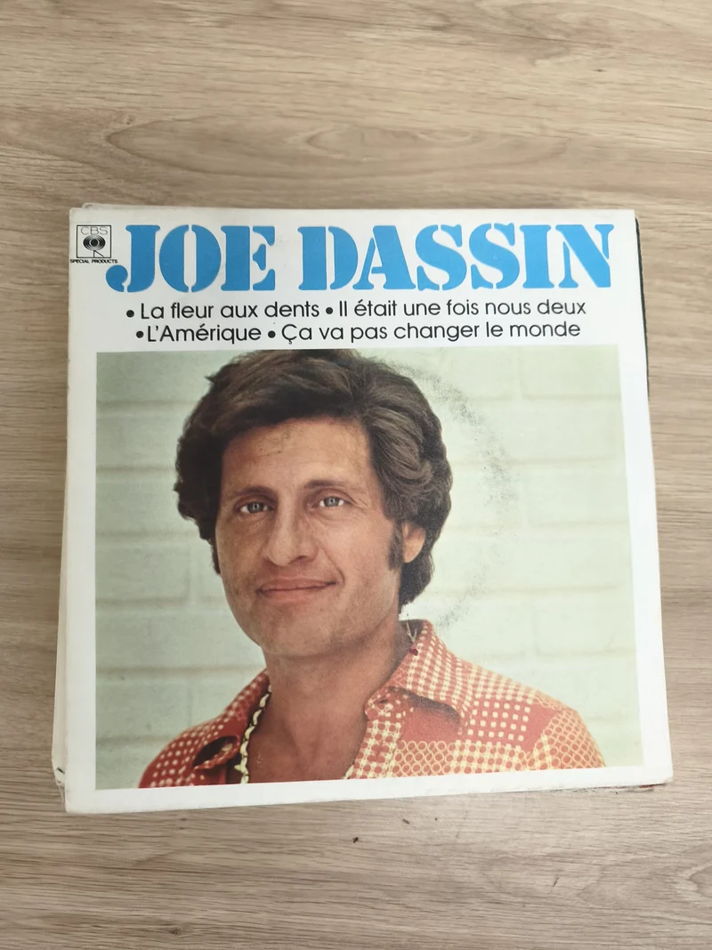 Vinyle 45 tours Joe Dassin ? La fleur aux dents, L?Amérique, pochette photo coul