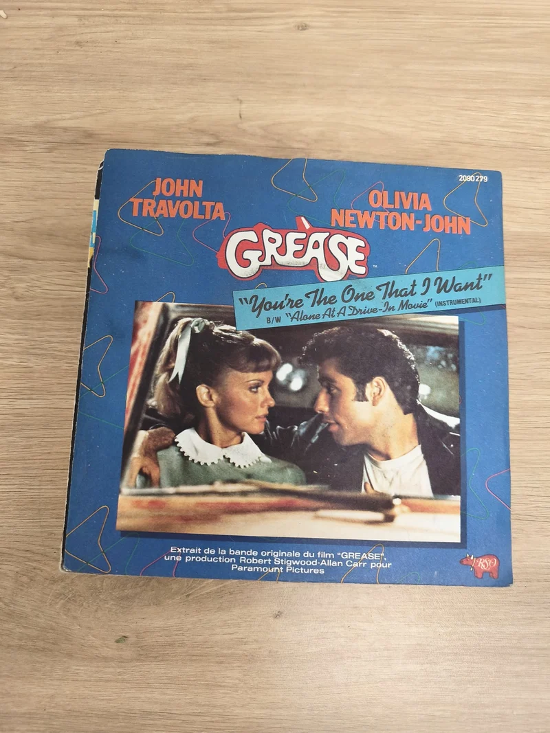 Vinyle 45 tours Grease John Travolta Olivia Newton-John You're The One That I Wa
