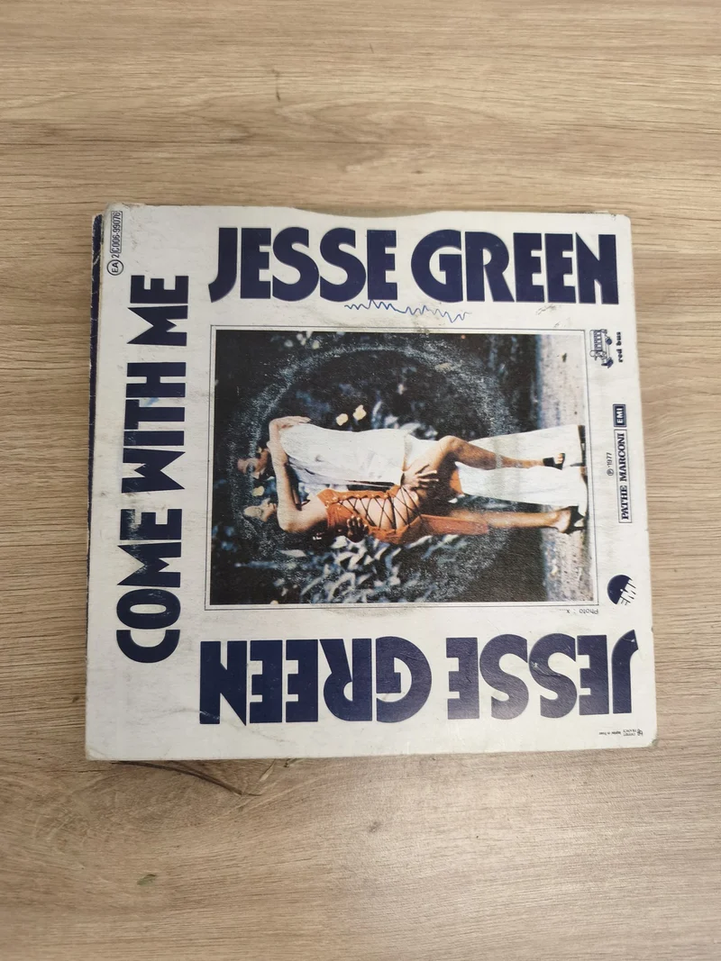 Vinyle 45 tours Jesse Green Come With Me pochette illustrée bleu blanc