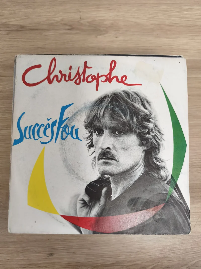 Vinyle 45T Christophe Succès Fou pochette originale multicolore