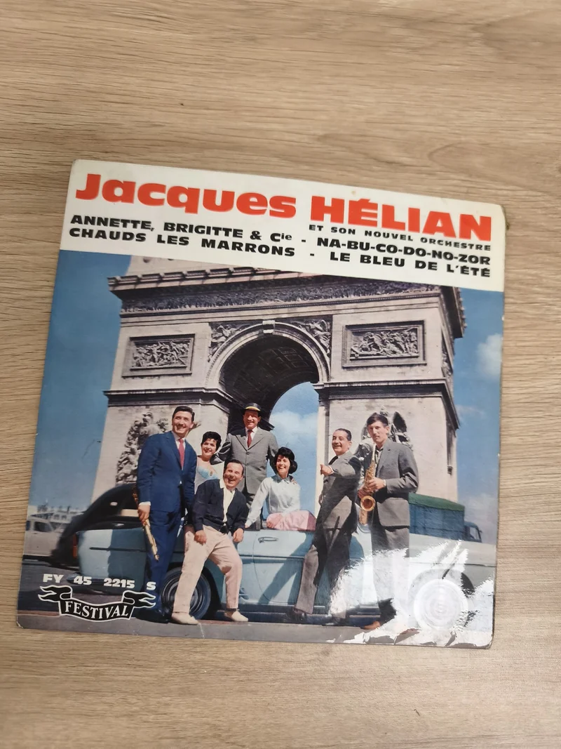 Jacques Hélian 45T Festival FY 45 2215S Pochette Arc de Triomphe Annette Brigitt