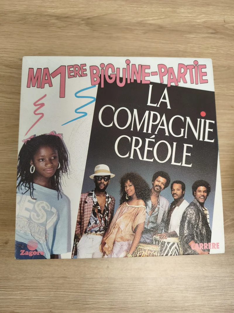 Vinyle 45T La Compagnie Créole Ma 1ère Biguine-Partie pochette couleur (Ref 2)