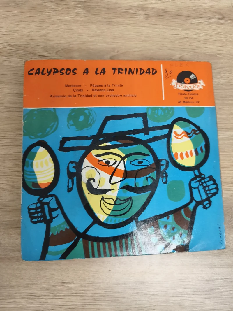 Vinyle 45T Calypsos à la Trinidad Polydor pochette illustrée Armando Trinidad