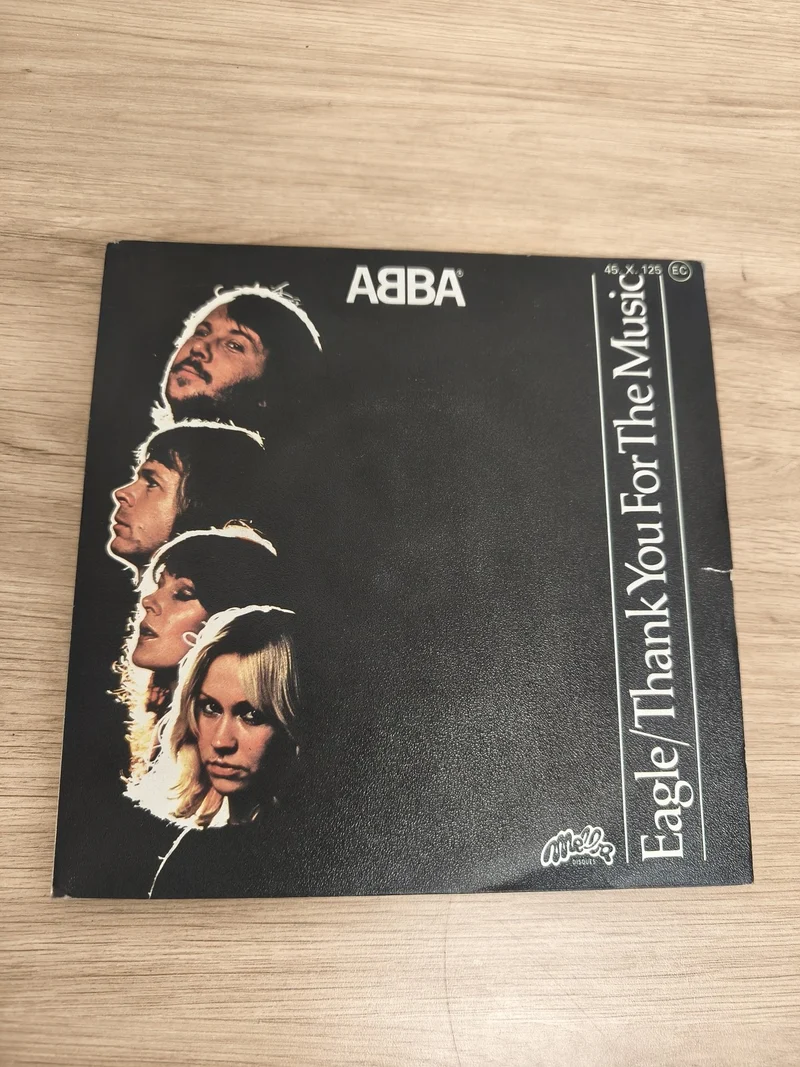 Vinyle 45T ABBA Eagle Thank You For The Music pochette noire (Ref 2)