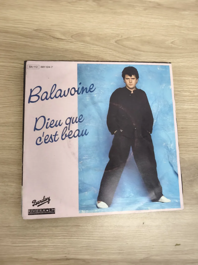Vinyle 45 tours Balavoine Dieu que c'est beau pochette rose Barclay Riviera (Ref