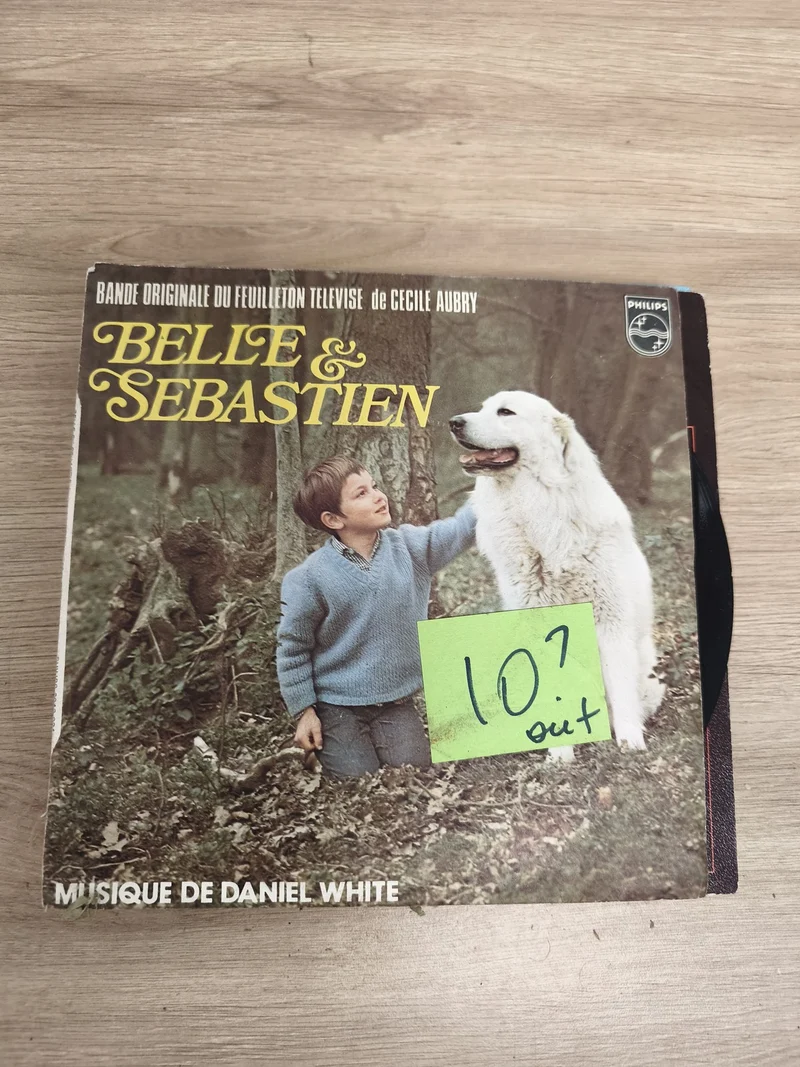 Vinyle 45T Belle et Sébastien BO TV Cécile Aubry Daniel White Philips pochette c
