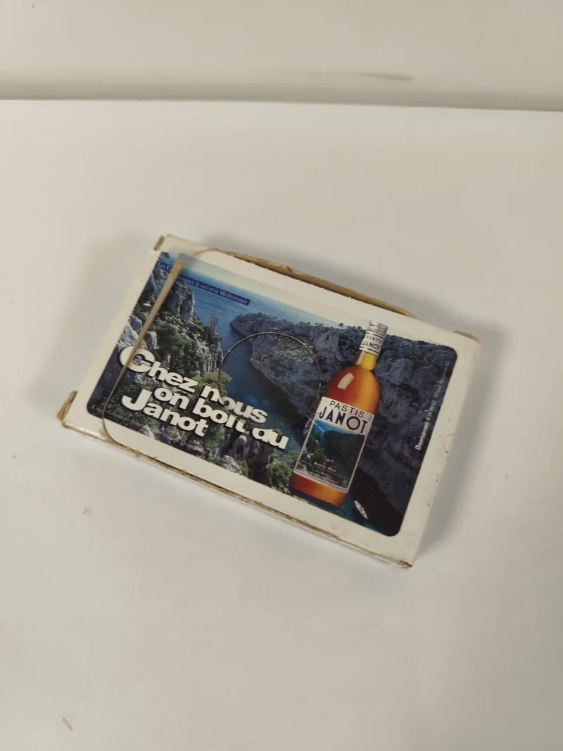 Ancien jeu de cartes publicitaire Ricard Janot, boîte carton, collection vintage