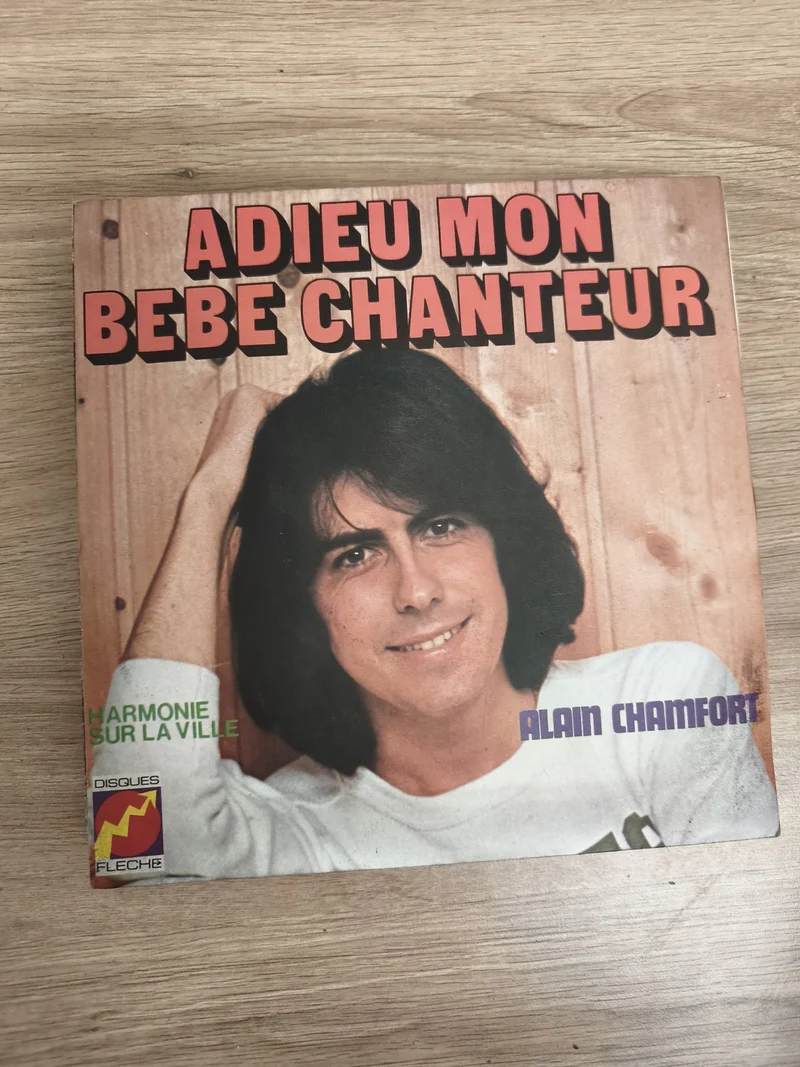 Vinyle 45 tours Alain Chamfort Adieu mon bébé chanteur pochette couleur (Ref 3)