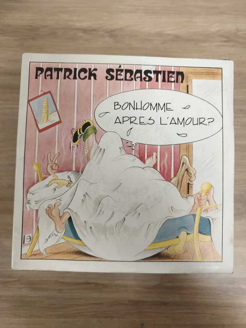 Vinyle 45T Patrick Sébastien Bonhomme après l'amour pochette illustrée humour