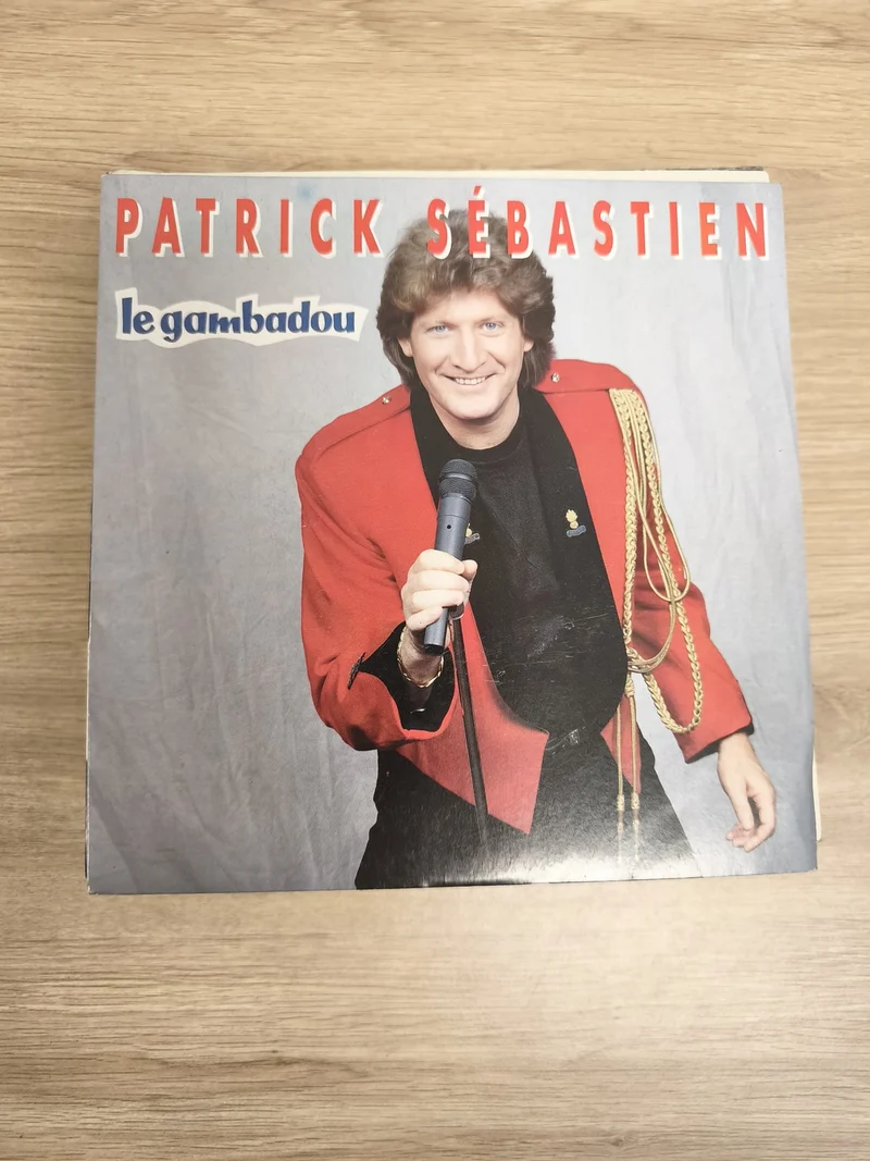 Vinyle 45T Patrick Sébastien Le Gambadou pochette rouge et noire (Ref 3)