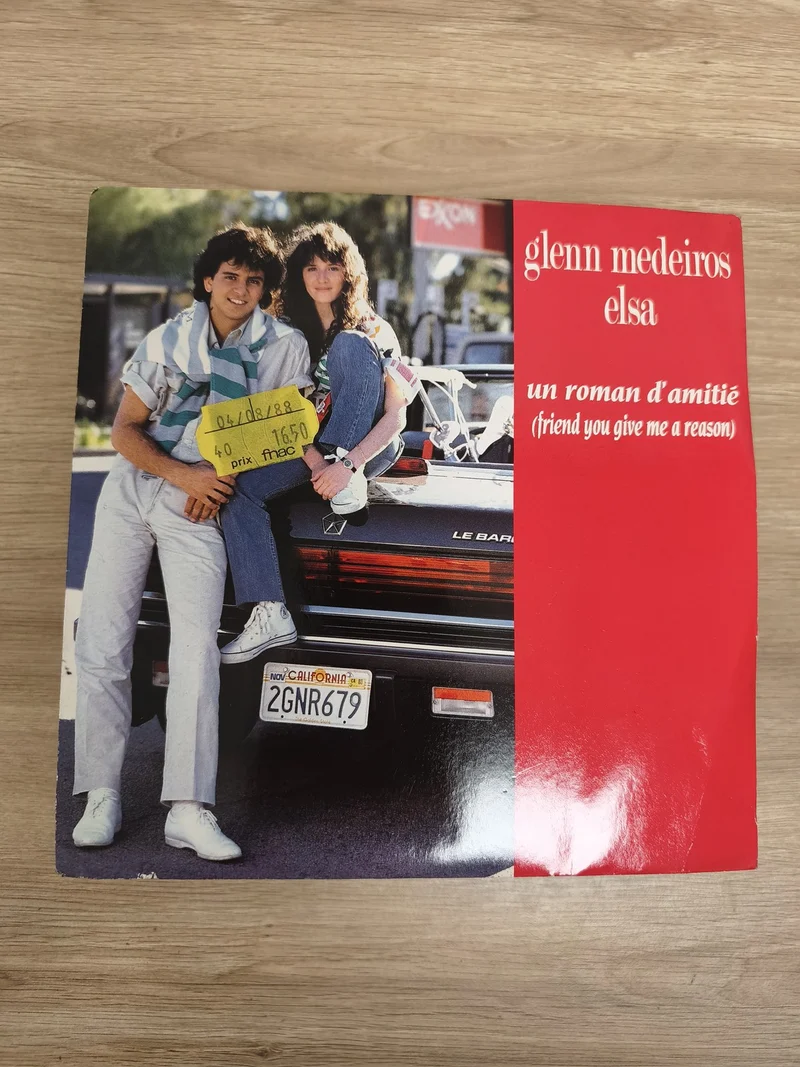Vinyle 45 tours Glenn Medeiros Elsa Un roman d'amitié pochette photo couleur