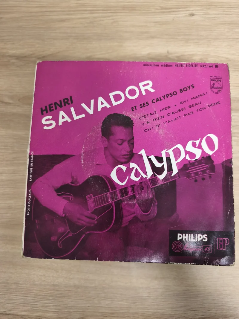 Vinyle 45 tours Henri Salvador Calypso Philips pochette rose