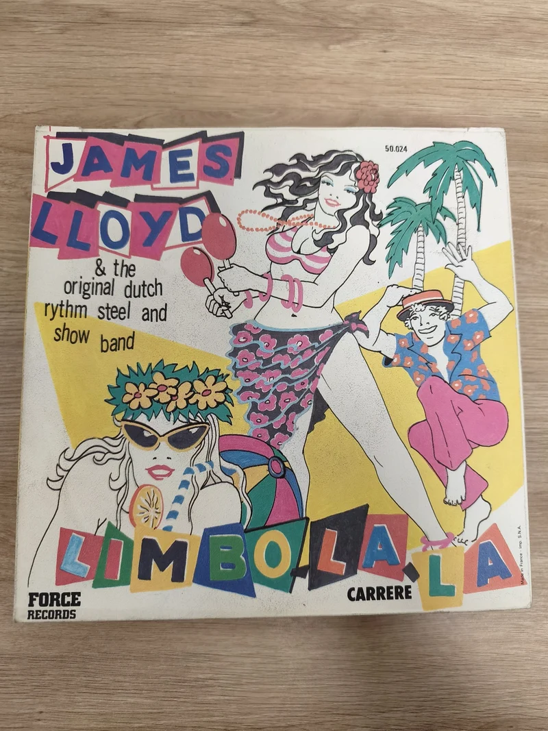 Vinyle 45 tours James Lloyd Limbo La La, pochette illustrée colorée