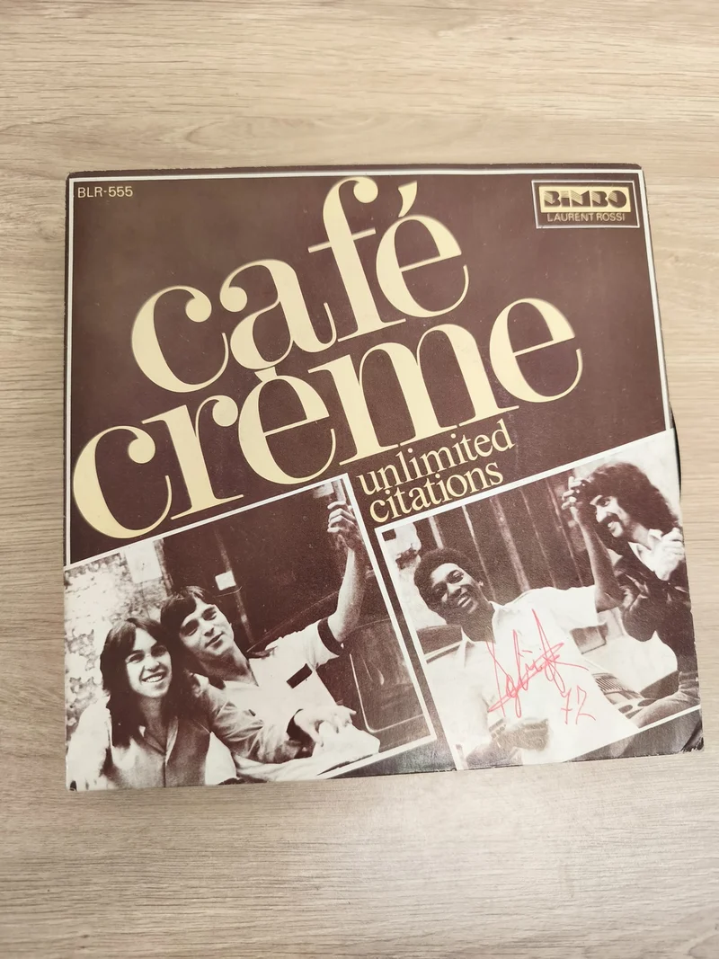 Vinyle 45 tours Café Crème Unlimited Citations pochette marron BLR-555