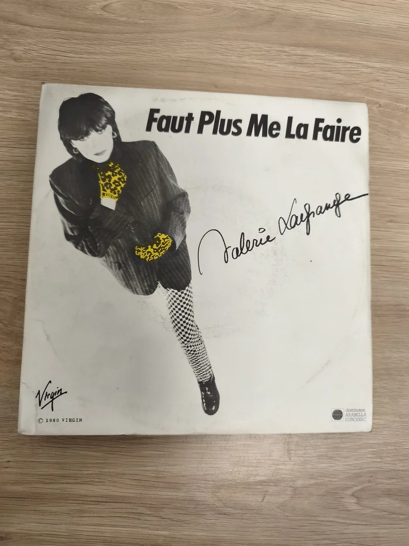 Vinyle 45 tours Faut Plus Me La Faire Valérie Lagrange Virgin pochette damier