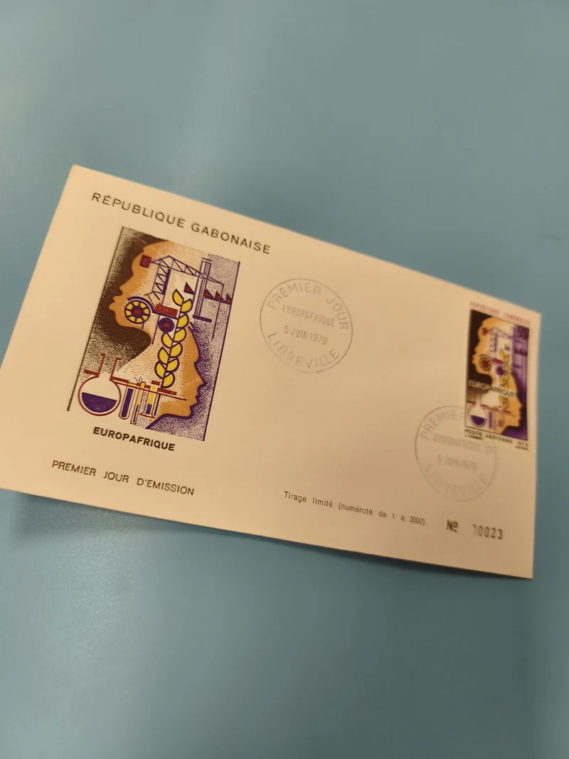 Enveloppe FDC Gabon Europafrique 1970 timbre Premier Jour Libreville n°70023