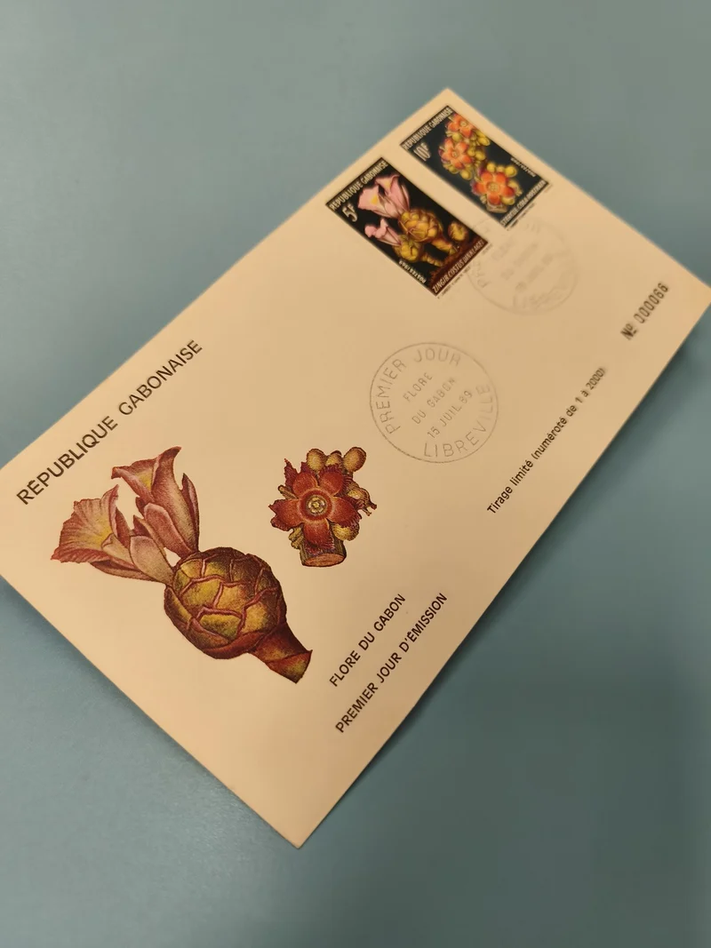 Enveloppe FDC Gabon premier jour d?émission flore timbres fleurs exotiques