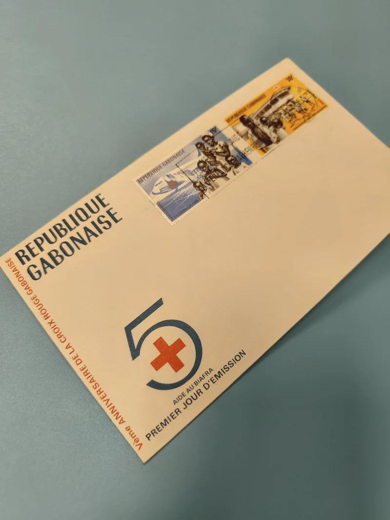 Enveloppe premier jour d?émission Gabon Croix-Rouge timbres Biafra illustrés